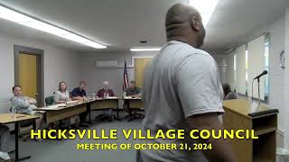 Hicksville Village Council Meeting 102124 [upl. by Ardys240]