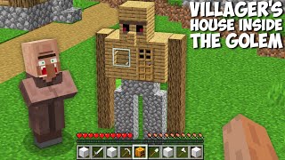 Why THIS VILLAGER BUILD HOUSE INSIDE GOLEM in Minecraft  NEW GOLEM HOUSE [upl. by Laurin98]