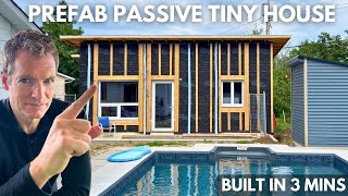 Prefab Passive TINY HOUSE build in under 3 MINUTES [upl. by Ahsienot]