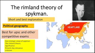 THE RIMLAND THEORY BY SPYKMAN POLITICAL GEOGRAPHY [upl. by O'Donovan766]