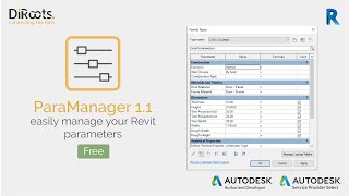 ParaManager 11  Free Revit Addin to manage your Revit parameters [upl. by Riplex]