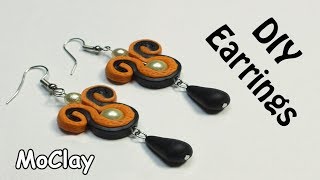 DIY Easy Soutache Earrings  Polymer clay tutorial [upl. by Wally]