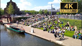 London Walk Granary Square by Kings Cross Station 4K Virtual Tour in Central London [upl. by Ednalrim]