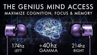 The Genius Mind Access  40 Hz Gamma Binaural Beat  Maximize Cognition Focus amp Memory [upl. by Adieno]