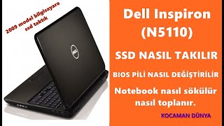 Dell Inspiron 15RN5110 SSD Nasıl Takılır Bios Pili Değiştirme dell dellgaming dellinspiron [upl. by Yojenitsirk]