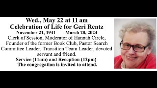 Geri Rentz Memorial Service [upl. by Ohl]