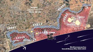 Israel Hamas War Oct 2023 April 2024 Everyday Mapped with Google Earth [upl. by Loredana]