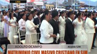 Matrimonio civil masivo cristiano en SJM [upl. by Adnuahsal560]