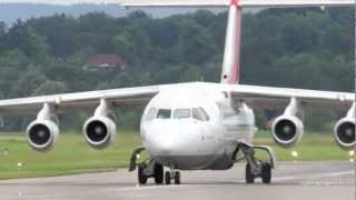 Avro Regional Jet RJ85 Take Off at Airport BernBelp [upl. by Ydoow]