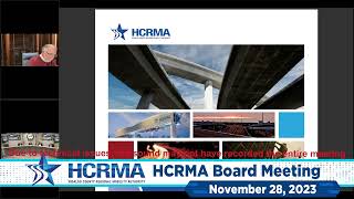 HCRMA Board Meeting  November 28 2023  City of Pharr [upl. by Arbba291]