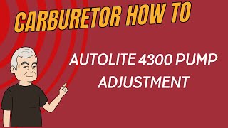 Adjusting the Accelerator Pump Lever on Autolite 4300 Carburetor [upl. by Mannes]