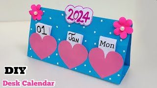 How to make New Year 2024 Desk Calendar  DIY Calendar  Handmade Desk Calendar  Paper Calendar diy [upl. by Cobb]