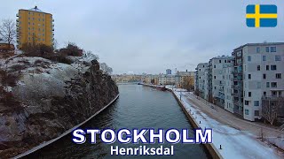 Henriksdal Stockholm  Virtual Walking Tour in 4K  January 2023  Sweden [upl. by Athal]