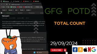 Total Count  gfg potd today  POTD  GFG Problem of the Day  C [upl. by Irac]