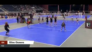 Olive Osmera 0 volleyball kill highlights 2024 Wyoming Regional and State 3A volleyball tournaments [upl. by Akinahs]