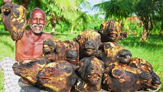 VILLAGE FAMUS MUTTON HEAD ROST CURRY  DELICIOUS MUTTON RECIPE  Grandpa Prepared Traditional Food [upl. by Airual688]