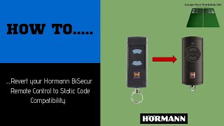 HOW TO Make your new Hörmann BiSecur Remote Control work with your old SupraMatic E [upl. by Inva999]