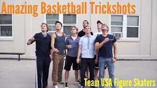 Amazing Basketball quotTrick Shotsquot feat Team USA Figure Skaters [upl. by Cullin]