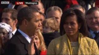 Barack Obama Oath of Office  Sworn In  President Obama The Inauguration  BBC News [upl. by Illene53]