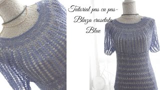 Tutorial Bluza Crosetata Blue Partea 1 [upl. by Sorensen]