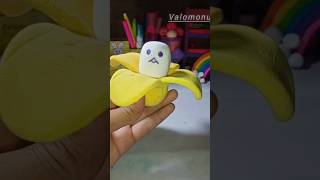 How to make a clay banana🍌🖌️।clay art।clayartidea banana diy shorts tonniartandcraft [upl. by Ivette]