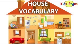 House vocabulary Parts of the House Rooms in the House House Objects and Furniture [upl. by Emee]