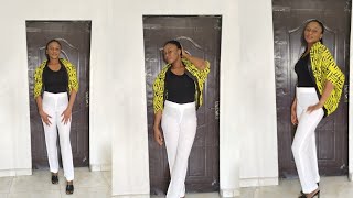 how to cut and sew a cocoon Jacket or rectangular jacket beginner friendly project [upl. by Adnotal]