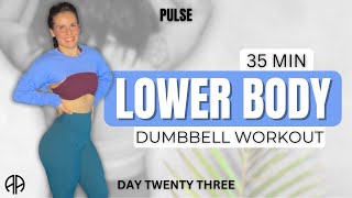 35 Min LOWER BODY GLUTE FOCUSED DUMBBELL WORKOUT at Home  TEMPO  Day 23 PULSE  Aryana Active [upl. by Radmen]