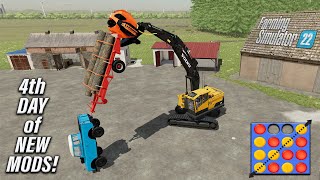 CONNECT 4… FOURTH DAY OF NEW MODS ON Farming Simulator 22  PS5 Review From 21st June 24 [upl. by Zinnes]