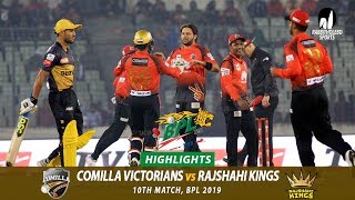 Comilla Victorians vs Rajshahi Kings Highlights  10th Match  Edition 6  BPL 2019 [upl. by Kotto]