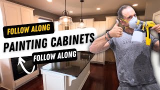 Painting Kitchen Cabinets  Client Job Follow Along [upl. by Nork]