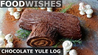 Chocolate Yule Log Buche de Noel  Food Wishes [upl. by Ataynik]