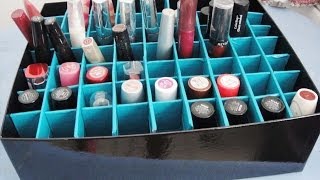 DIY♥Organizador de Labiales❤Organizer for lipsticks [upl. by Retsub]