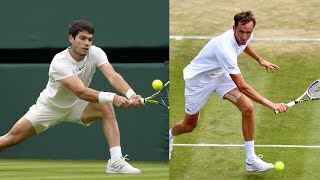 Alcaraz vs Medvedev Practice Set Highlights  Wimbledon 2024 [upl. by Hilaria863]