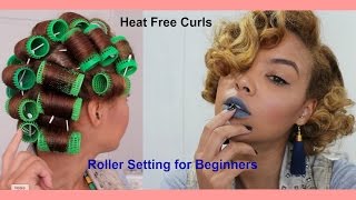 Heatless Curls  Roller setting for beginners  Exciting Announcement [upl. by Aidnic]