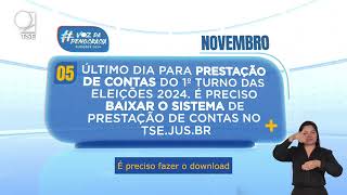 Calendário Eleitoral Prestação de Contas do 1º Turno [upl. by Alcinia442]