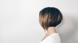 how to cut classic bob with long asymmetrical fringe [upl. by Vardon808]