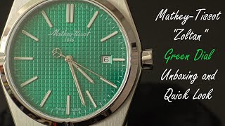 MatheyTissot quotZoltanquot H117AV Green Dial Unboxing and Quick Look [upl. by Ennove376]