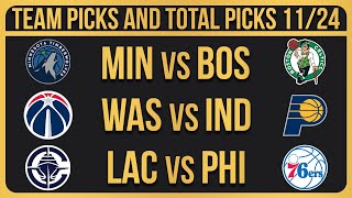 NBA Picks Today 11242024 NBA Picks and Predictions NBA Bets Today [upl. by Joerg]