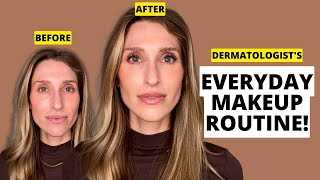 Dermatologists Easy Everyday Makeup Routine to Cover Dark Circles amp Rosacea  Dr Sam Ellis [upl. by Margalo370]