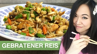 REZEPT gebratener Reis mit Hühnchen  chinesisch kochen [upl. by Somisareg829]