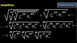 Radicación con Expresiones Algebraicas Ejercicio 5 [upl. by Alyssa]