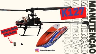 XK K127 MANUTENÇÃO TROCA DE ROTOR MOTOR  ROTOR  CAUDA V955 DA WLTOYS MINI HELICÓPTERO RC [upl. by Obellia]