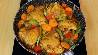 ¡Esta receta te volverá loco Muslos de pollo con verduras❗ ¡Receta fácil y rápida [upl. by Aynam673]