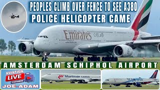 Heavy Departures at Amsterdam Schiphol Airport Live POLICE HELICOPTER CAME [upl. by Ecidnarb]