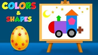 Learn Colors and Shapes with Coloring Pages  Colouring pages for Children [upl. by Granthem]