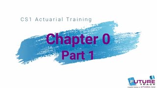 CS1 Introduction Actuarial Science [upl. by Nairoc]