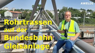 Brückenleitungen auf einer Rohrbrücke Beschreibung der Rohrbrücken Arbeiten YT Channel FHD [upl. by Enelyar]