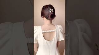 very easy bun hairstyle bunhairstyles hairdesign shortvideos youtbeshort [upl. by Kerstin]