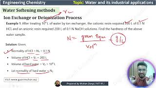 Water treatment  ion exchange process  Engineering chemistry  Deionization process [upl. by Yaner]